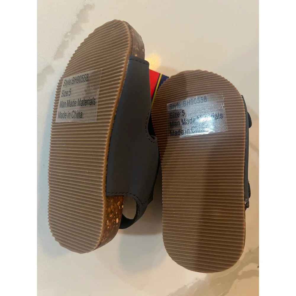 Beverly Hills Polo Club Toddler Boys Navy Blue Buckle Sandals BH90558 Size 5 NEW
